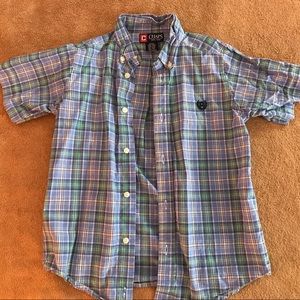 Chaps Button Down Shirt Short Sleeved Boys Size 6